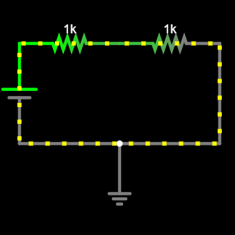 Screenshot: Circuit Simulator: Ohm's law - Resistors in series