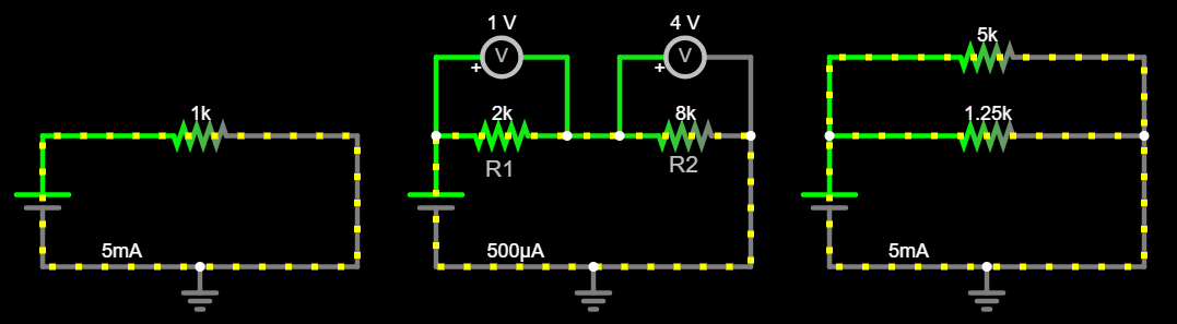 Screenshot: Circuit Simulator - Resistors inparallel